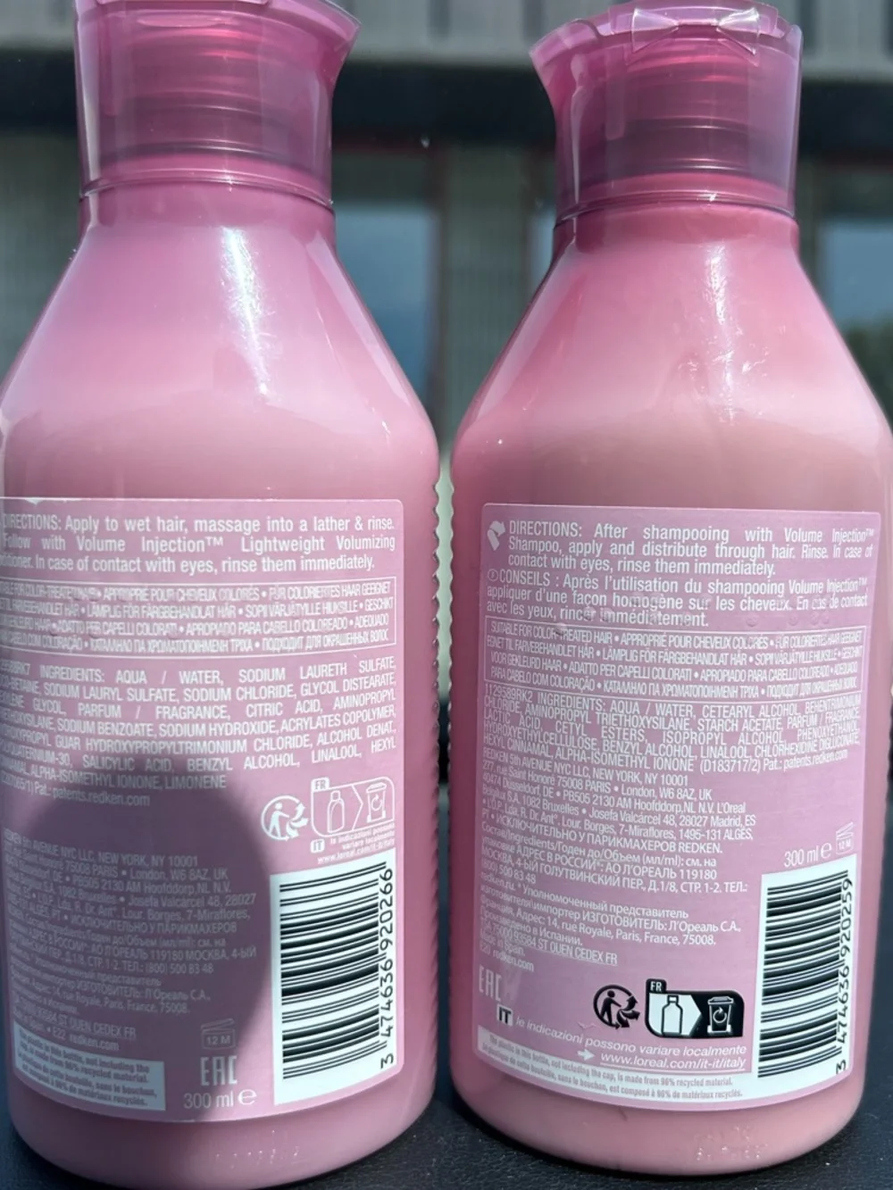 NWT REDKEN Volume Injection Shampoo & Conditioner Set 10.1 oz 300ml Duo